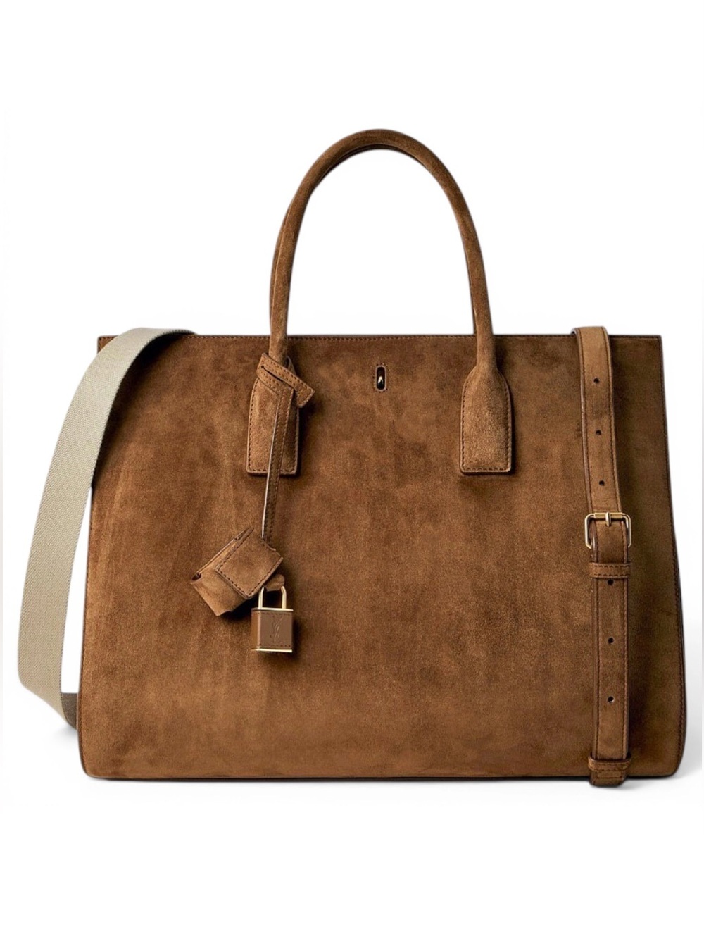 SAINT LAURENT Sac De Jour large suede leather satchel shoulder bag